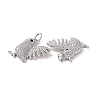 Rack Plating Eco-Friendly Brass Micro Pave Cubic Zirconia Pendants KK-F844-06P-3