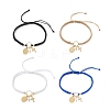Oval with Virgin Mary & Cross 304 Stainless Steel & Natural Freshwater Pearl Charm Bracelets BJEW-JB12928-1