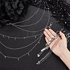 4Pcs 4 Style Butterfly & Cross & Sword Brass Pocket Pants Waist Chains with Zinc Alloy Clasps AJEW-GO00021-3