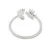 Footprint & Palm Brass Open Cuff Ring for Women RJEW-A040-03P-3
