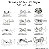 60Pcs 12 Styles Tibetan Style Alloy Beads FIND-CJ0002-28A-8