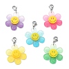 Sunflower with Smiling Face Acrylic Pendant Decorations HJEW-JM01141-1