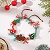Christmas Handmade Lampwork Braided Bead Bracelets BJEW-TA00765-02-1