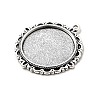 Tibetan Style Alloy Pendant Cabochon Settings X-TIBE-T003-06AS-RS-2