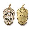 Brass Micro Pave Clear Cubic Zirconia Pendants ZIRC-B0003-04G-2