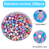 250Pcs Flower Printed Handmade Polymer Clay Beads CLAY-SP0001-18-2