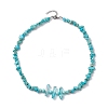 Synthetic Turquoise & Natural Quartz Crystal Chips Beaded Necklaces for Women NJEW-TA00148-4