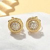 Brass Micro Pave Clear Cubic Zirconia Clip-on Earrings EJEW-A132-02B-G-1