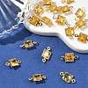 SHEGRACE Brass Pave Cubic Zirconia Square Connector Charms XGRQ2O088-440D-G-4