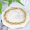 304 Stainless Steel Oval Link Chain Bracelets for Women Men BJEW-F488-48A-G-1