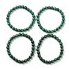 Natural Malachite Beaded Stretch Bracelets BJEW-A045-01C-4
