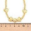 Brass Micro Pave Clear Cubic Zirconia Heart Round Beaded Bib Necklaces for Women NJEW-F364-08G-5