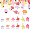 24Pcs 6 Styles Resin Pendants with Platinum Tone Iron Loops RESI-TA0004-17-1