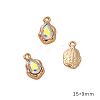 Golden Alloy Resin Rhinestine Pendants PW-WGCBCC2-15-1