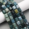 Natural Moss Agate Beads Strands G-R015-A01-1