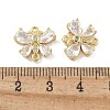 Rack Plating Brass Clear Cubic Zirconia Butterfly Connector Charms KK-A234-064G-3