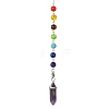 Mixed Gemstone Pointed Dowsing Pendulums PALLOY-JF02254-2