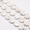 Natural Flat Round Crackle Howlite Beads Strands G-L246-04-1