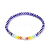 9Pcs 9 Color Natural Pearl & Cat Eye & Glass Beaded Stretch Bracelets Set BJEW-JB08882-4