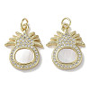 Brass Micro Pave Cubic Zirconia Pendants KK-G485-30B-G-1