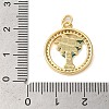 Brass Micro Pave Cubic Zirconia Pendants KK-K385-133G-3