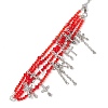 Red Glass Multi-Strand Beaded Bracelets BJEW-JB10709-3