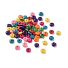 Spray Painted Rondelle Wood Beads WOOD-G008-01A-1