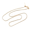 1mm Rack Plating Brass Box Chain Adjustable Slider Necklaces for Women Men MAK-L044-56LG-1