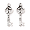 Tibetan Style Alloy Skeleton Key Pendants TIBEP-Q043-014-RS-1