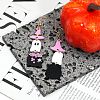 Witch Hat with Ghost Acrylic Dangle Earrings FS-WG1324F-01-4