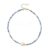 Summer Beach Dyed Natural Fire Crackle Agate Round Beaded Necklaces NJEW-JN05262-02-2