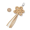 Flower Cotton Threads Pendants Decorations HJEW-TA00399-01-3