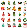 50Pcs Christmas Theme PVC Adhesive Waterproof Stickers PW-WG66132-01-4