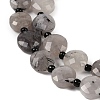 Natural Tourmalinated Quartz Beads Strands G-B094-A25-01-3