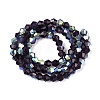 AB Color Plated Transparent Glass Beads Strands GLAA-G127-01-02T-3