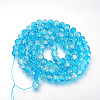 Baking Paint Transparent Crackle Glass Round Bead Strands DGLA-Q018-6mm-03-2