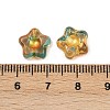Electroplate and Golden Metal Enlaced Glass Beads EGLA-T029-02E-3