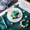 SUNNYCLUE 30Pcs 5 Style Round Resin Rhinestone Graduated Beads RESI-SC0003-05-4