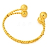 Round Balls Brass Cuff Bangles for Women BJEW-F477-03G-3