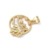 Brass Micro Pave Cubic Zirconia Pendants KK-S337-08G-C-2