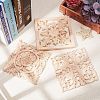 Natural Solid Wood Carved Onlay Applique Craft WOOD-FH0001-13-6