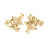 Brass Micro Pave Clear Cubic Zirconia Pendants KK-D223-01G-2