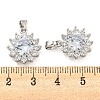 Brass Micro Pave Clear Cubic Zirconia Pendants FIND-Z044-10P-3