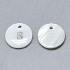 Natural White Shell Mother of Pearl Shell Charms X-SSHEL-N036-053S-1