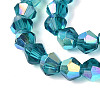 AB Color Plated Transparent Glass Beads Strands GLAA-G127-01-02I-4