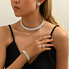 Luxury Rhinestone Necklace & Bracelet & Earring & Rings Set for Women JR2791-1
