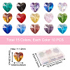 Craftdady 150Pcs 15 Colors Transparent Glass Beads GLAA-CD0001-09-3