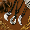 3Pcs 3 Styles Resin Fishhook Horn with Shark NJEW-HY0001-08B-3