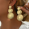 Zinc Alloy Triple Textured Disc Dangle Stud Earring for Women YO6047-3