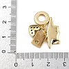 Brass Pave Clear Cubic Zirconia European Dangle Charms KK-N271-31G-3